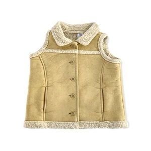 Gap Faux Leather Sherpa Lined Vest - Tan | Kids 3T
